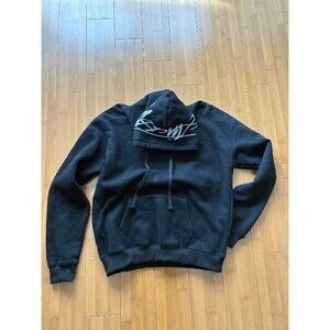 STUSSY Hoodie Black Silver Logo on Hood 2200563756248 - Men's Medium